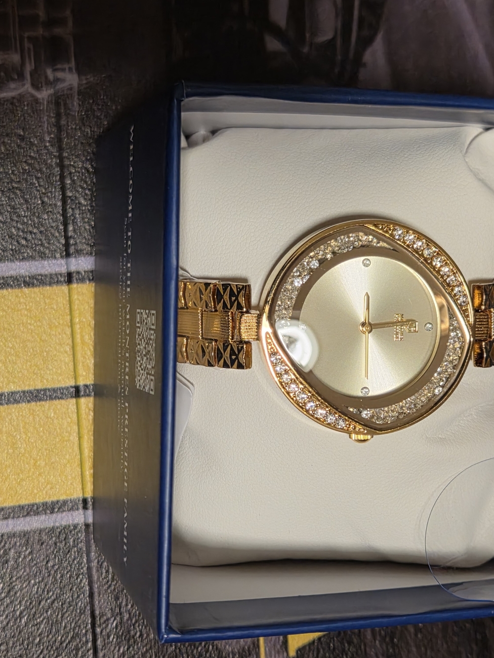 Gold-Tone Women's Crystal Bezel Dress Watch
